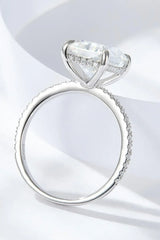 4 Carat Moissanite 4-Prong Side Stone Ring - Trendsi - Flyclothing LLC