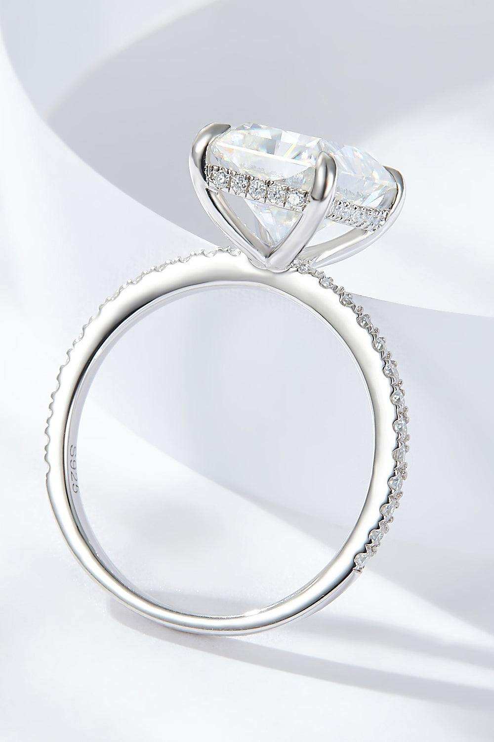 4 Carat Moissanite 4-Prong Side Stone Ring - Trendsi - Flyclothing LLC