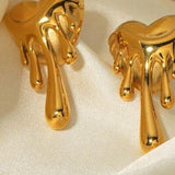 Heart Shape 18K gold-plated Earrings - Trendsi