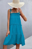 Tie-Shoulder Frill Trim Sleeveless Dress - Trendsi