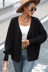 Button-Up Dropped Shoulder Cardigan - Trendsi - Flyclothing LLC