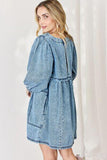HEYSON Full Size Oversized Denim Babydoll Dress - Trendsi