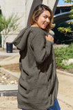 Double Take Full Size Open Front Long Sleeve Hooded Coat - Trendsi - Flyclothing LLC