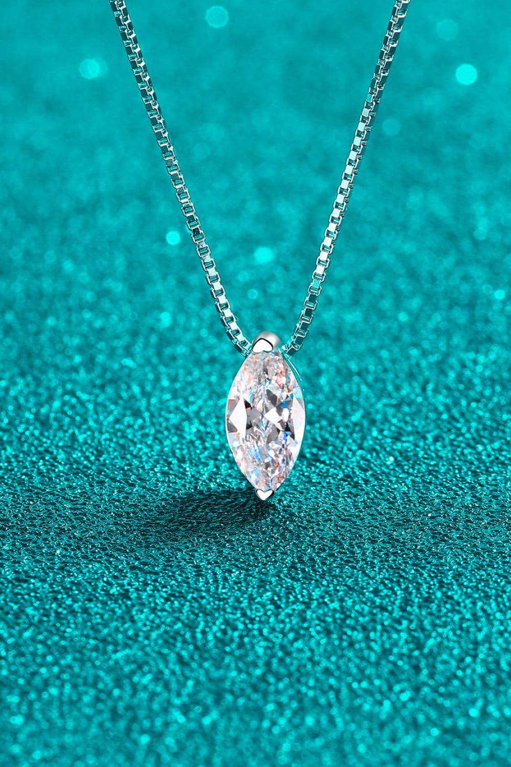 1 Carat Moissanite 925 Sterling Silver Necklace - Trendsi - Flyclothing LLC