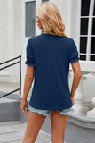 Round Neck Flounce Sleeve T-Shirt - Trendsi - Flyclothing LLC