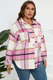 Plaid Button Up Dropped Shoulder Jacket - Trendsi - Flyclothing LLC