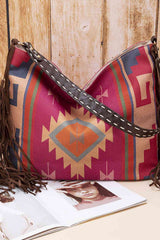 Geometric Canvas Tote Bag - Trendsi - Flyclothing LLC