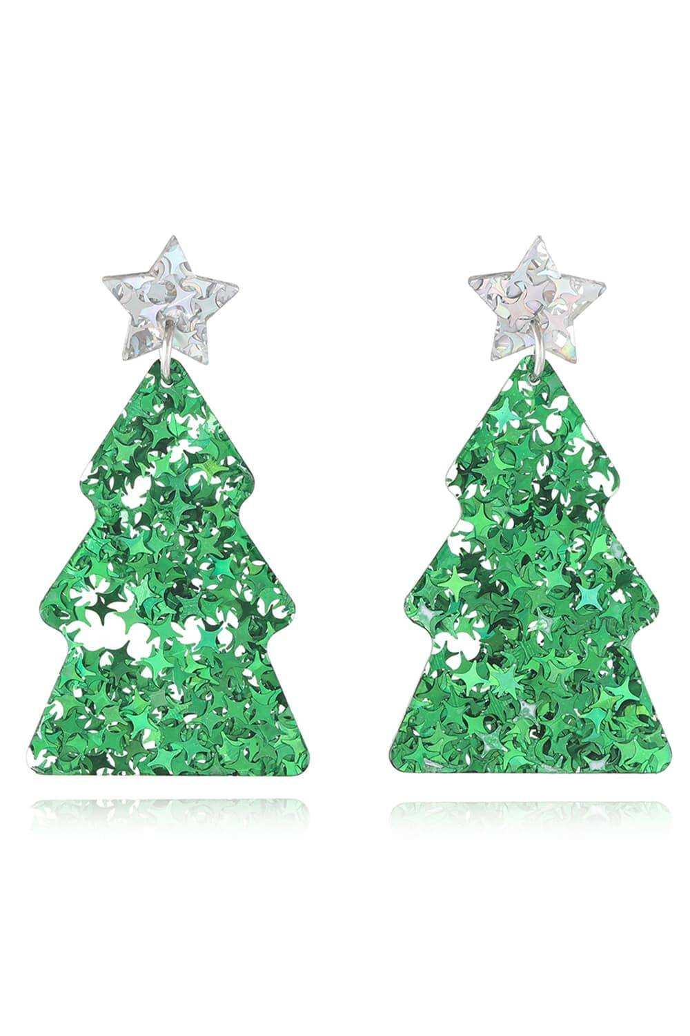 Christmas Tree Acrylic Earrings - Trendsi - Flyclothing LLC