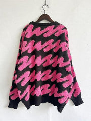 Ribbed Striped Dropped Shoulder Sweater - Trendsi