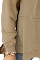 Drawstring Kangaroo Pocket Dropped Shoulder Hoodie - Trendsi - Flyclothing LLC