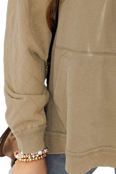 Drawstring Kangaroo Pocket Dropped Shoulder Hoodie - Trendsi - Flyclothing LLC
