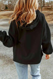 Zip-Up Drawstring Hooded Jacket - Trendsi