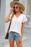 V-Neck Flutter Sleeve T-Shirt - Trendsi - Flyclothing LLC