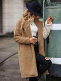Contrast Dropped Shoulder Sherpa Coat - Trendsi - Flyclothing LLC