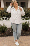 Plus Size Snap Down Dropped Shoulder Jacket - Trendsi - Flyclothing LLC
