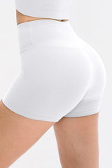Slim Fit Wide Waistband Sports Shorts - Trendsi - Flyclothing LLC