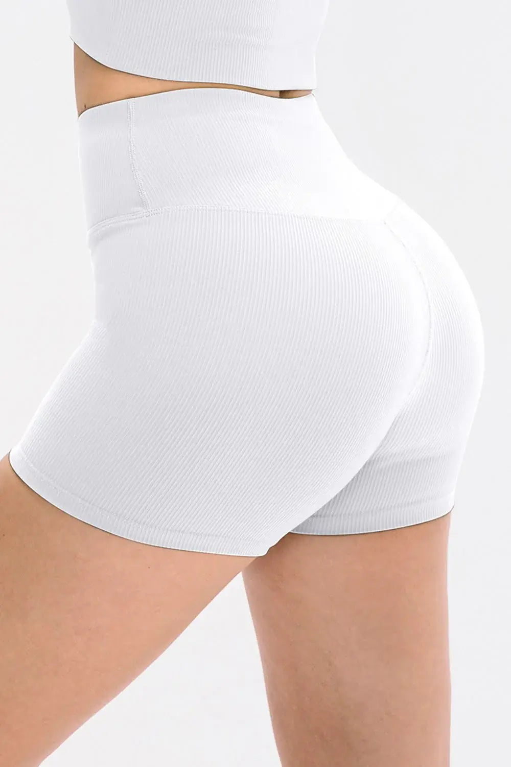 Slim Fit Wide Waistband Sports Shorts - Trendsi - Flyclothing LLC