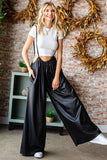 First Love Drawstring Back Spaghetti Strap Wide Leg Overall - Trendsi