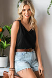 Knot Detail V-Neck Tank - Trendsi