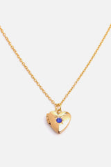 Zircon Heart Shape 14K Gold-Plated Pendant Necklace - Trendsi - Flyclothing LLC