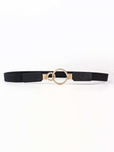 Double Ring Buckle Elastic PU Belt - Trendsi - Flyclothing LLC