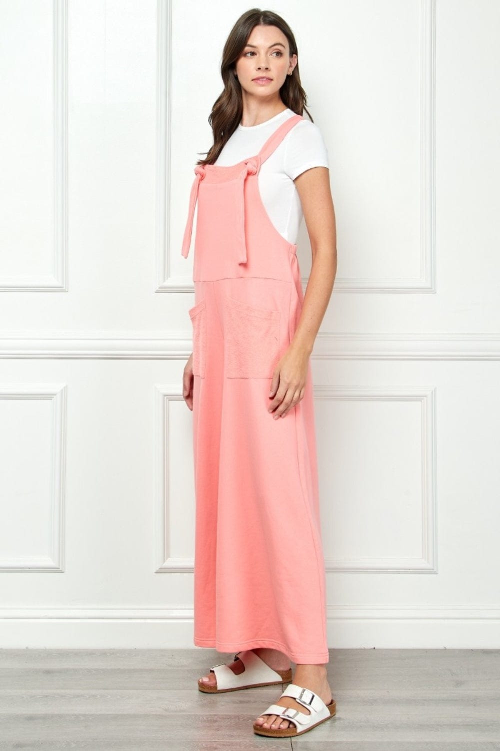 Veveret Wide Strap French Terry Overalls - Flyclothing LLC