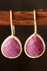 Handmade Natural Stone Teardrop Earrings - Trendsi