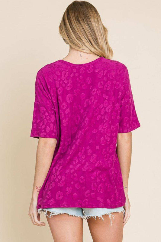 BOMBOM At The Fair Animal Textured Top - Trendsi - Flyclothing LLC