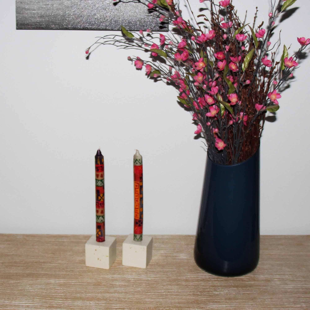 Set of Three Boxed Tall Hand-Painted Candles - Indaeuko Design - Nobunto - Nobunto - Flyclothing LLC