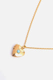 Zircon Heart Shape 14K Gold-Plated Pendant Necklace - Trendsi - Flyclothing LLC