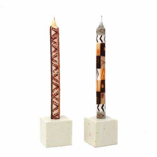 Tall Hand Painted Candles - Pair - Akono Design - Nobunto - Nobunto - Flyclothing LLC