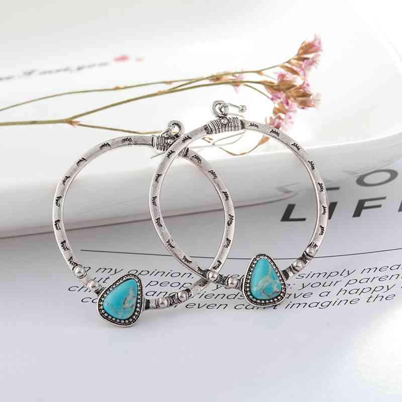 Artificial Turquoise Drop Earrings - Trendsi - Flyclothing LLC