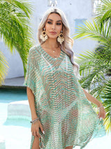 Multicolored Openwork Tassel Slit Cover-Up - Trendsi - Flyclothing LLC