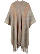 Heathered Fringe Hem Poncho - Trendsi - Flyclothing LLC