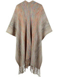Heathered Fringe Hem Poncho - Trendsi - Flyclothing LLC