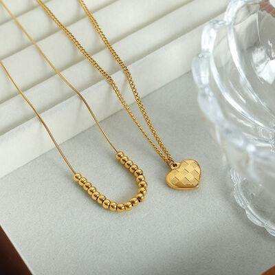 Heart Pendant Double-Lrayed Necklace - Trendsi - Flyclothing LLC