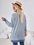 Contrast Mock Neck Long Sleeve T-Shirt - Trendsi - Flyclothing LLC