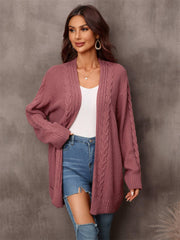 Warm Fall Mixed Knit Open Front Longline Cardigan - Flyclothing LLC