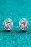Platinum-Plated Moissanite Stud Earrings - Trendsi