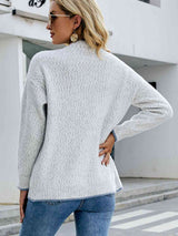 Button Down V-Neck Cardigan with Pockets - Trendsi - Flyclothing LLC
