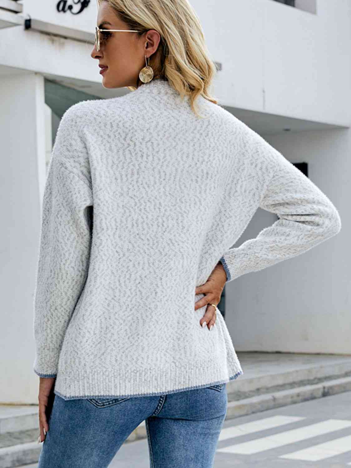 Button Down V-Neck Cardigan with Pockets - Trendsi - Flyclothing LLC
