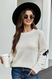 Round Neck Dropped Shoulder Sweater - Trendsi - Flyclothing LLC