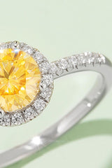 1 Carat Moissanite 925 Sterling Silver Halo Ring - Trendsi