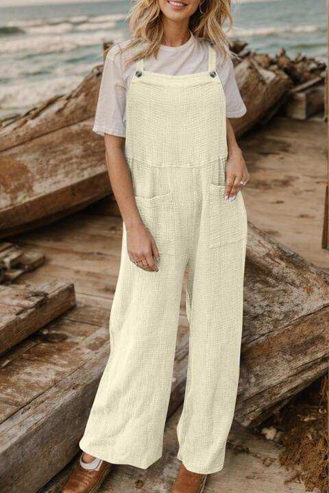 Full Size Wide Leg Front Pocket Jumpsuit - Trendsi - Flyclothing LLC