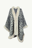 Leopard Open Front Poncho - Trendsi - Flyclothing LLC
