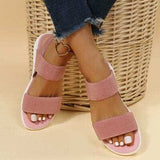 Rubber Open Toe Low Heel Sandals - Trendsi - Flyclothing LLC