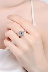 1 Carat Moissanite 925 Sterling Silver Halo Ring - Trendsi - Flyclothing LLC