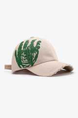 VIBRA Graphic Distressed Adjustable Baseball Cap - Trendsi - Flyclothing LLC