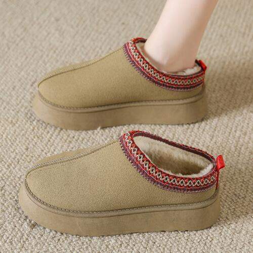 Faux Fur Center-Seam Slippers - Trendsi - Flyclothing LLC