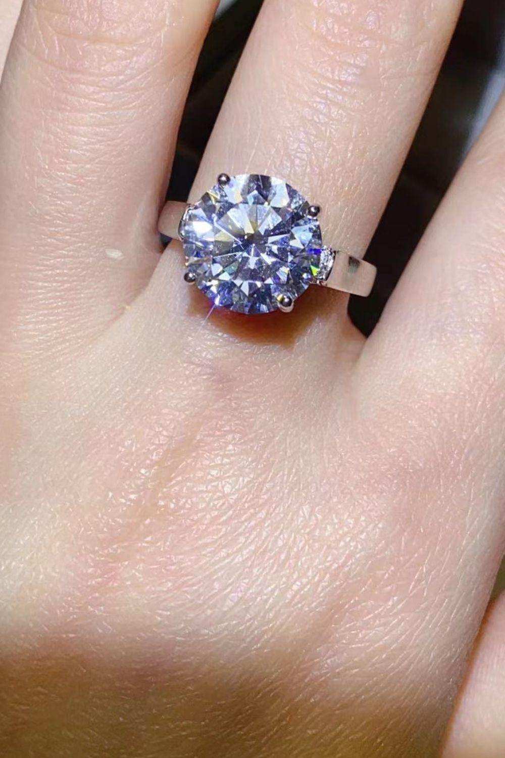 5 Carat Moissanite Platinum-Plated Ring - Trendsi - Flyclothing LLC